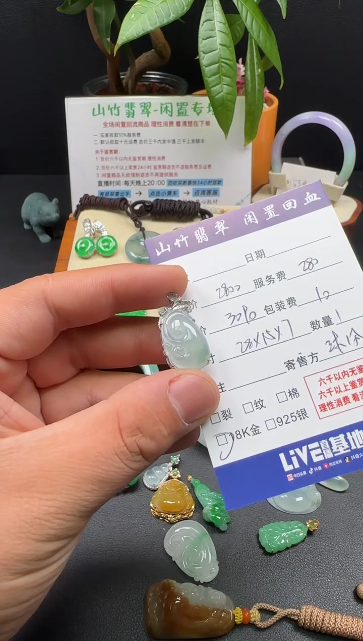 颈饰18K金镶嵌翡翠3002445