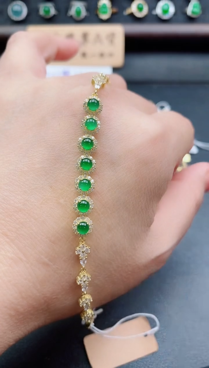 银S925镶嵌戒指翡翠1