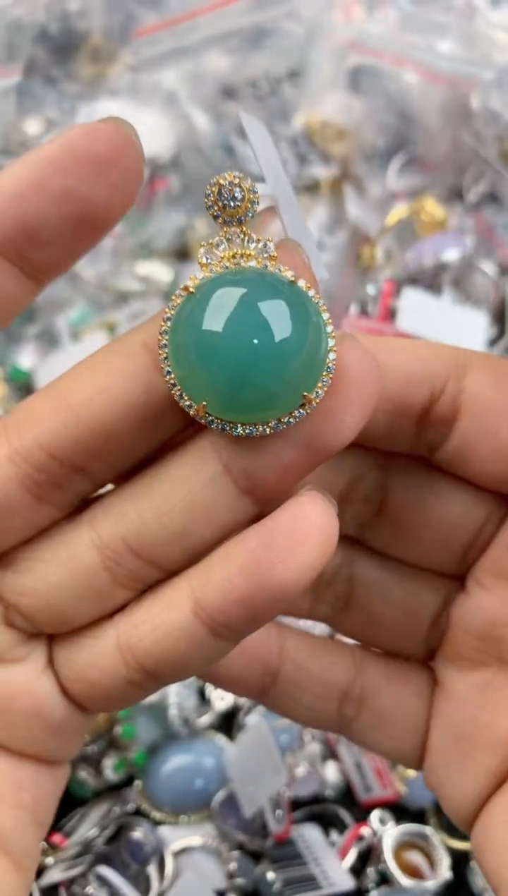 银S925镶嵌戒指翡翠111---9