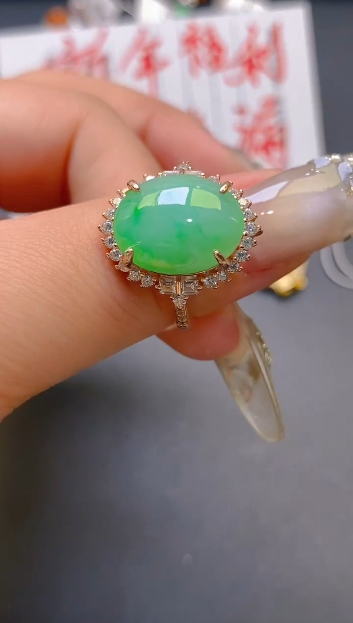 【闪购商品】翡翠耳饰银S925镶嵌天然A货翡翠1