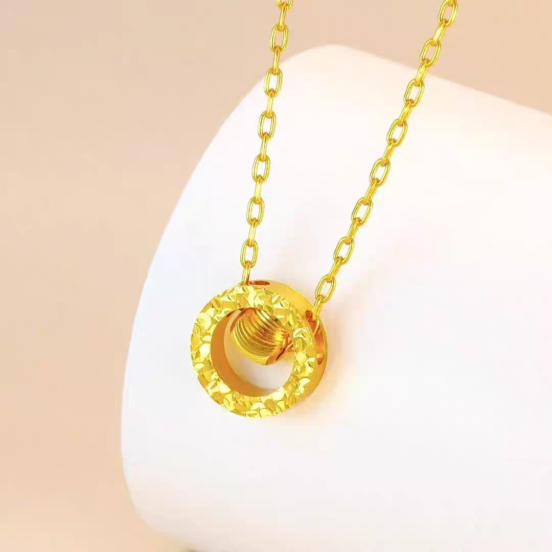 铜合金项链 古法时来运转碎冰冰猫眼气质百搭项链0005