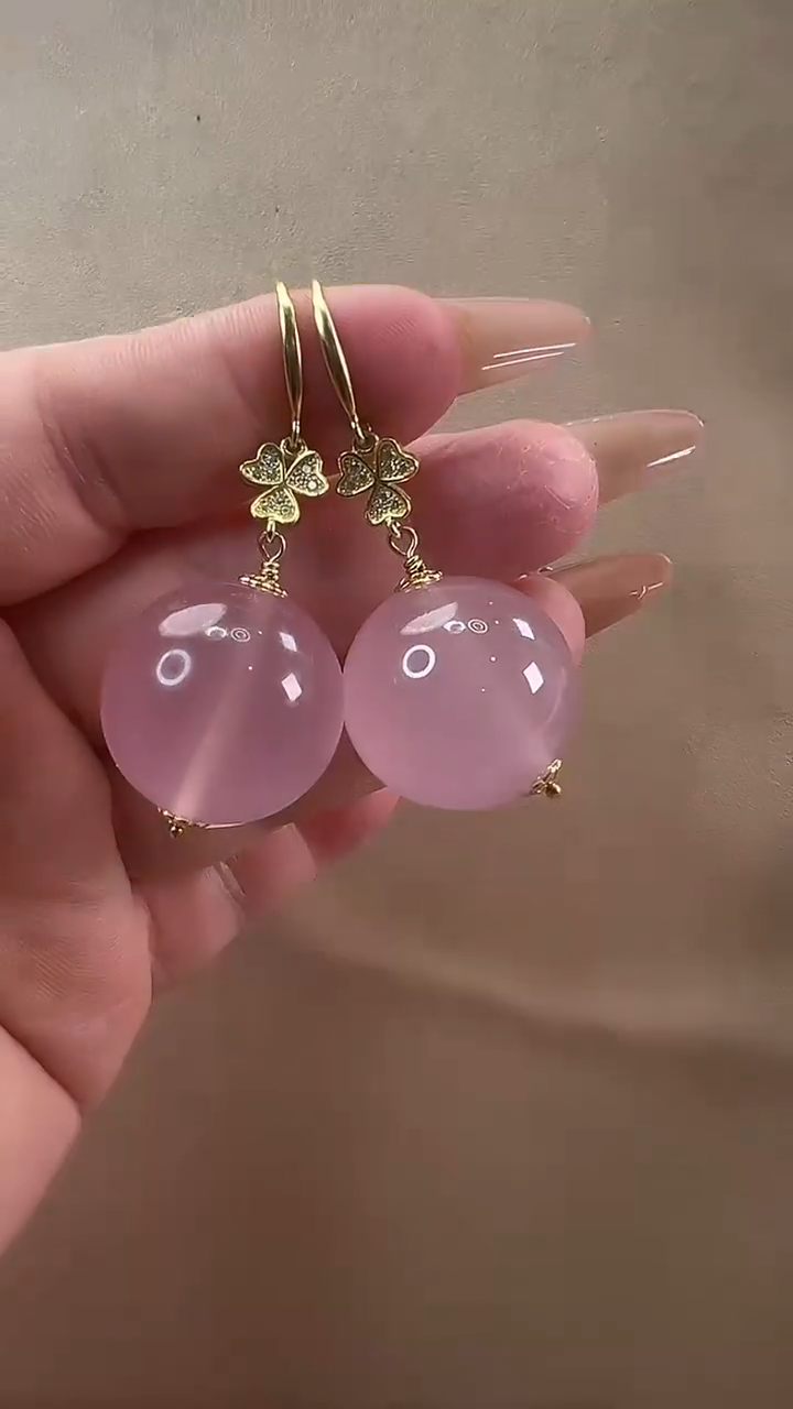 【闪购商品】琥珀耳饰银S925镶嵌耳环