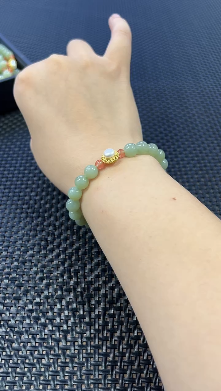 手串未镶嵌和田玉DIY约8mm+ （多样性发一件）0431