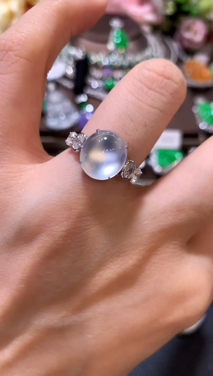 18K金镶嵌戒指翡翠长***轩z190  