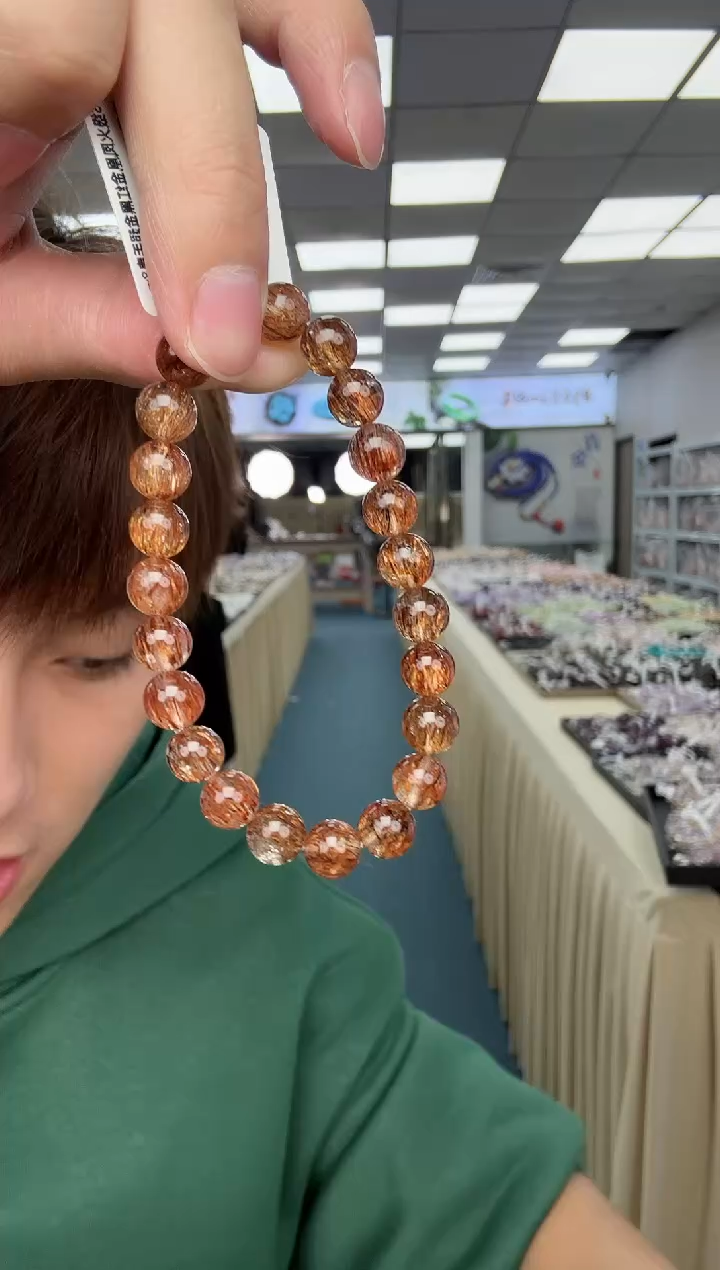 未镶嵌手串水晶15ss-黑金超七8m