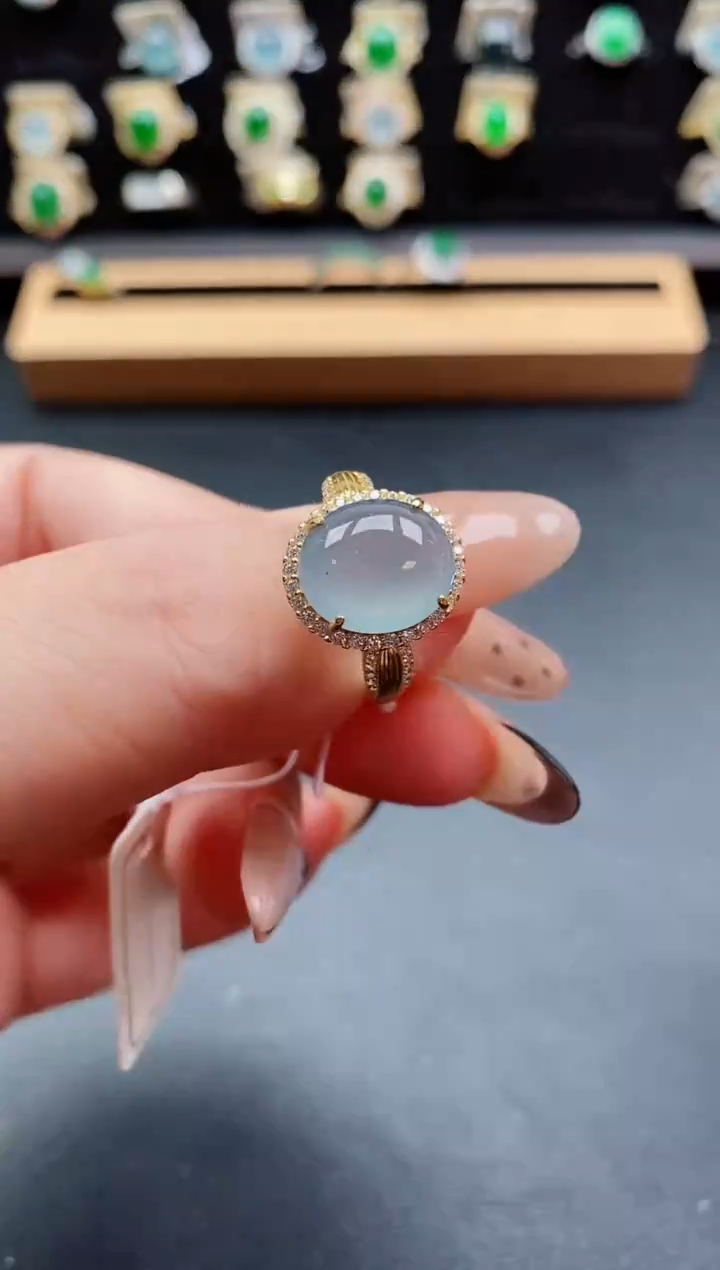 银S925镶嵌戒指翡翠1