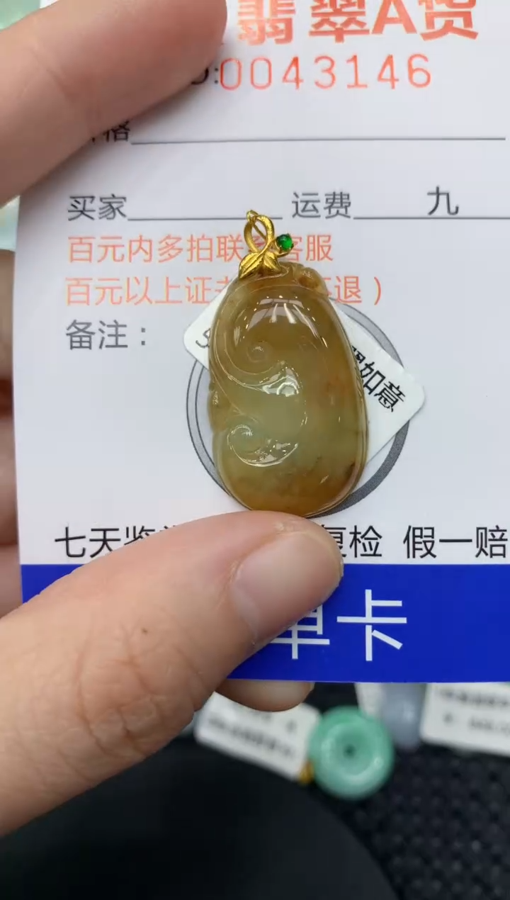 【闪购商品】翡翠颈饰18K金镶嵌11111111