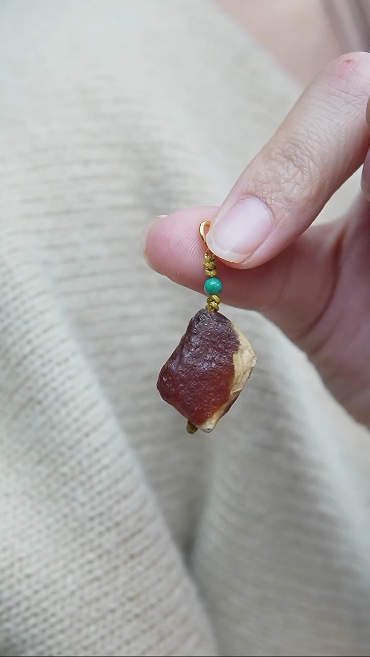 裸石蜜蜡未镶嵌*蜜蜡原石小提溜*活扣头*百搭小配饰*