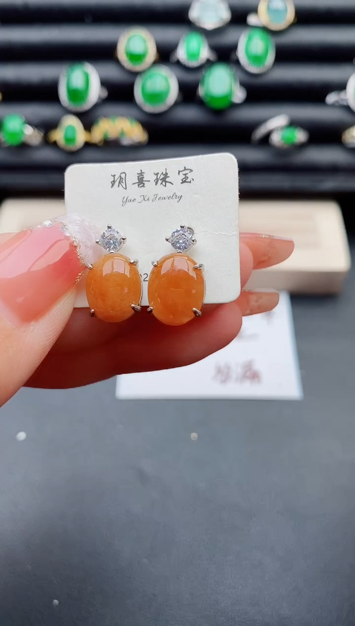 【闪购商品】翡翠耳饰银S925镶嵌321321