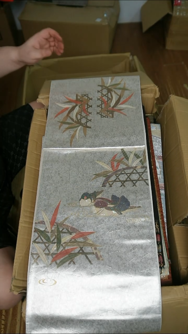 织绣织锦2两通织螺钿