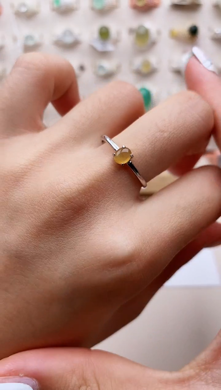 【闪购商品】翡翠戒指银S925镶嵌缅甸翡翠