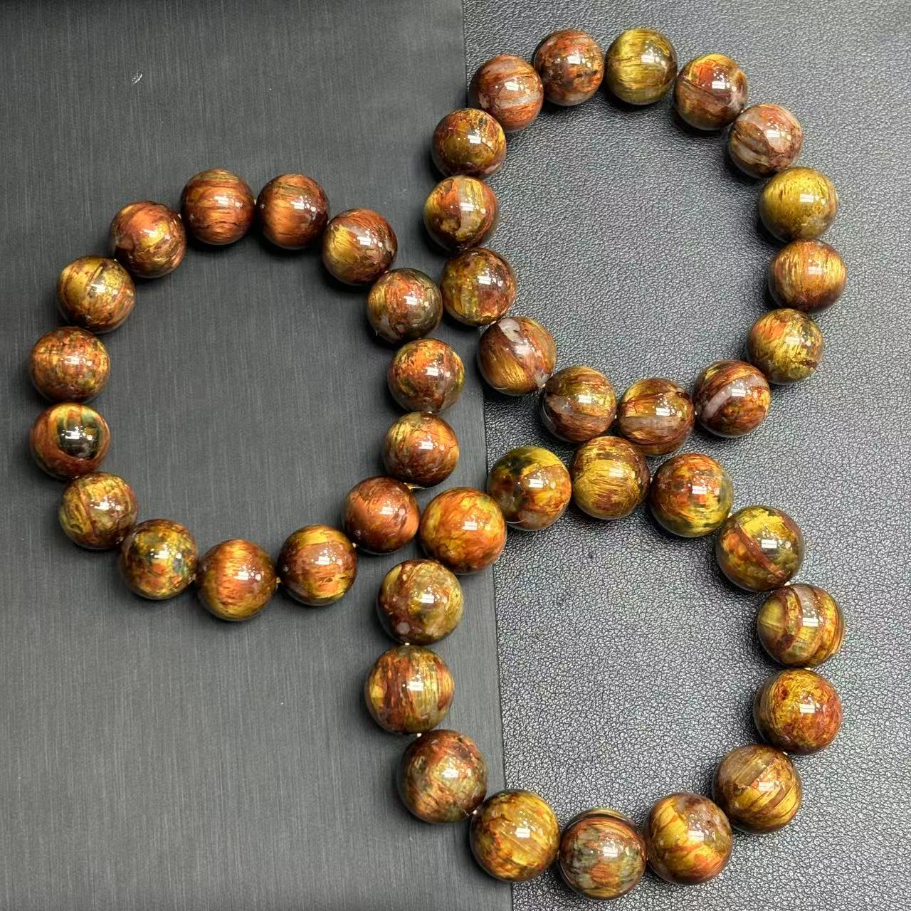 C11299卡15左右-六彩明珠木变奇石手串-多样性发其一WR