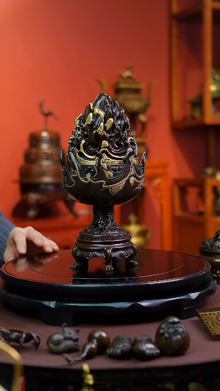 【闪购商品】带底座博山熏香炉           