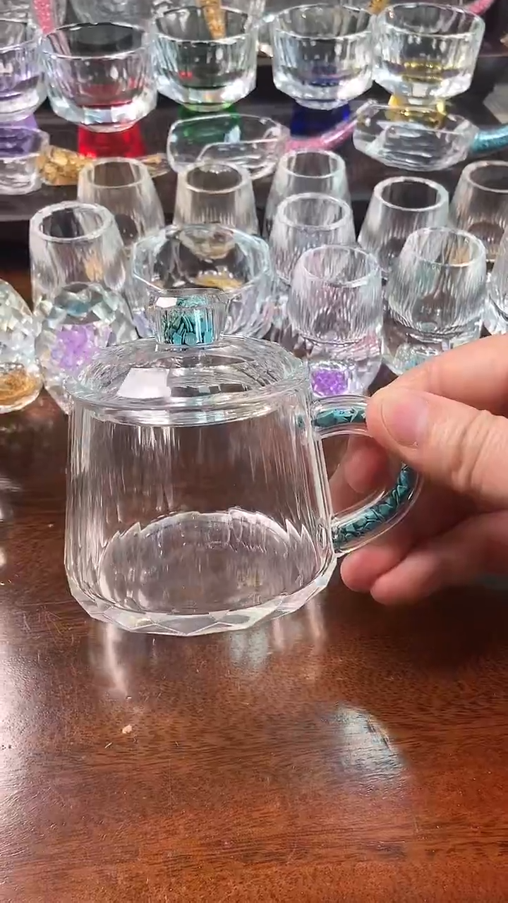 【闪购商品】玺宴新款水晶梯形杯绿松石