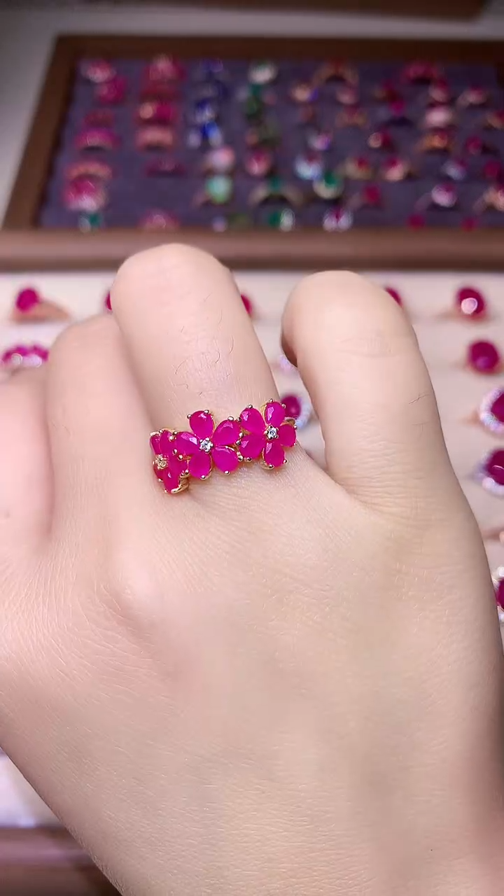 【闪购商品】红宝石戒指银S925镶嵌000000