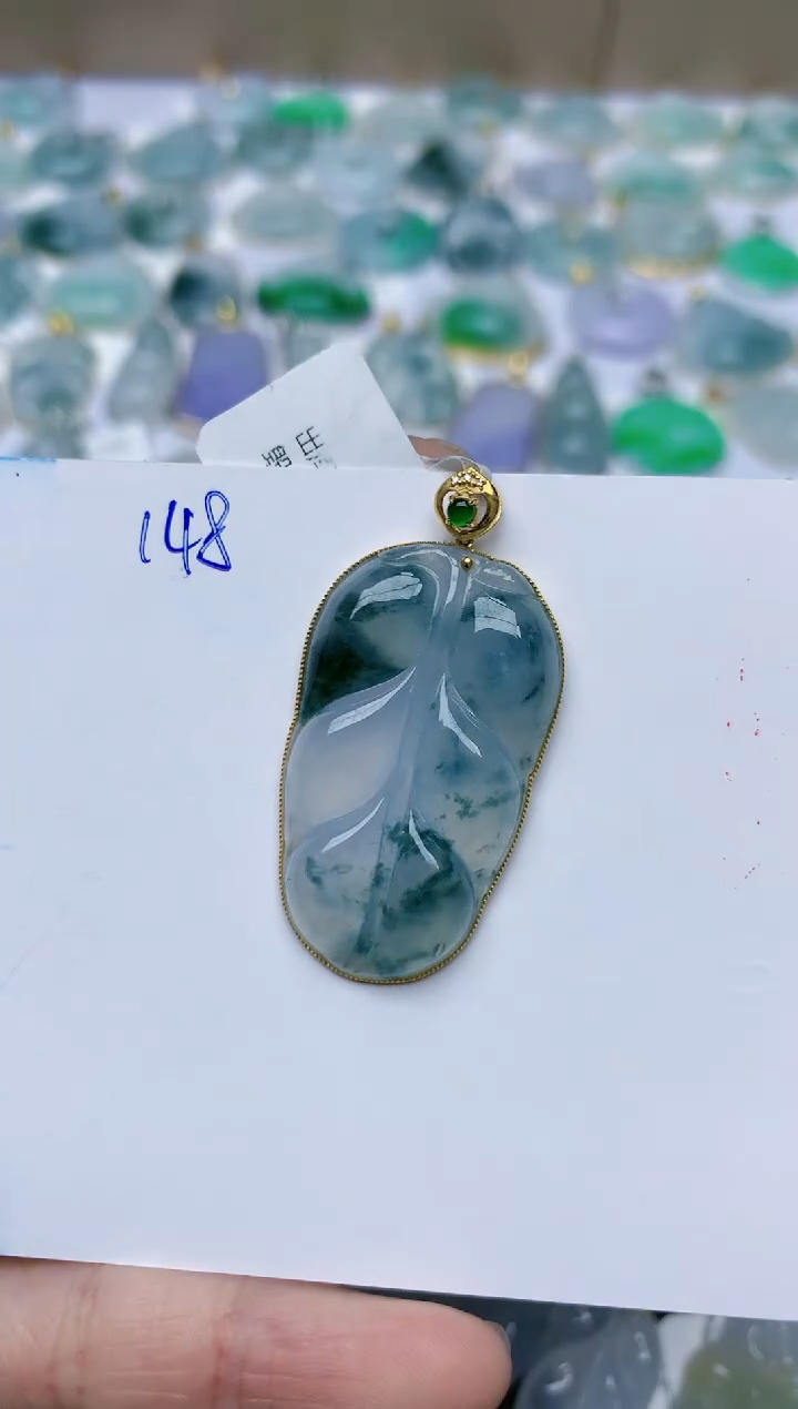 【闪购商品】翡翠颈饰18K金镶嵌天然翡翠A货    148