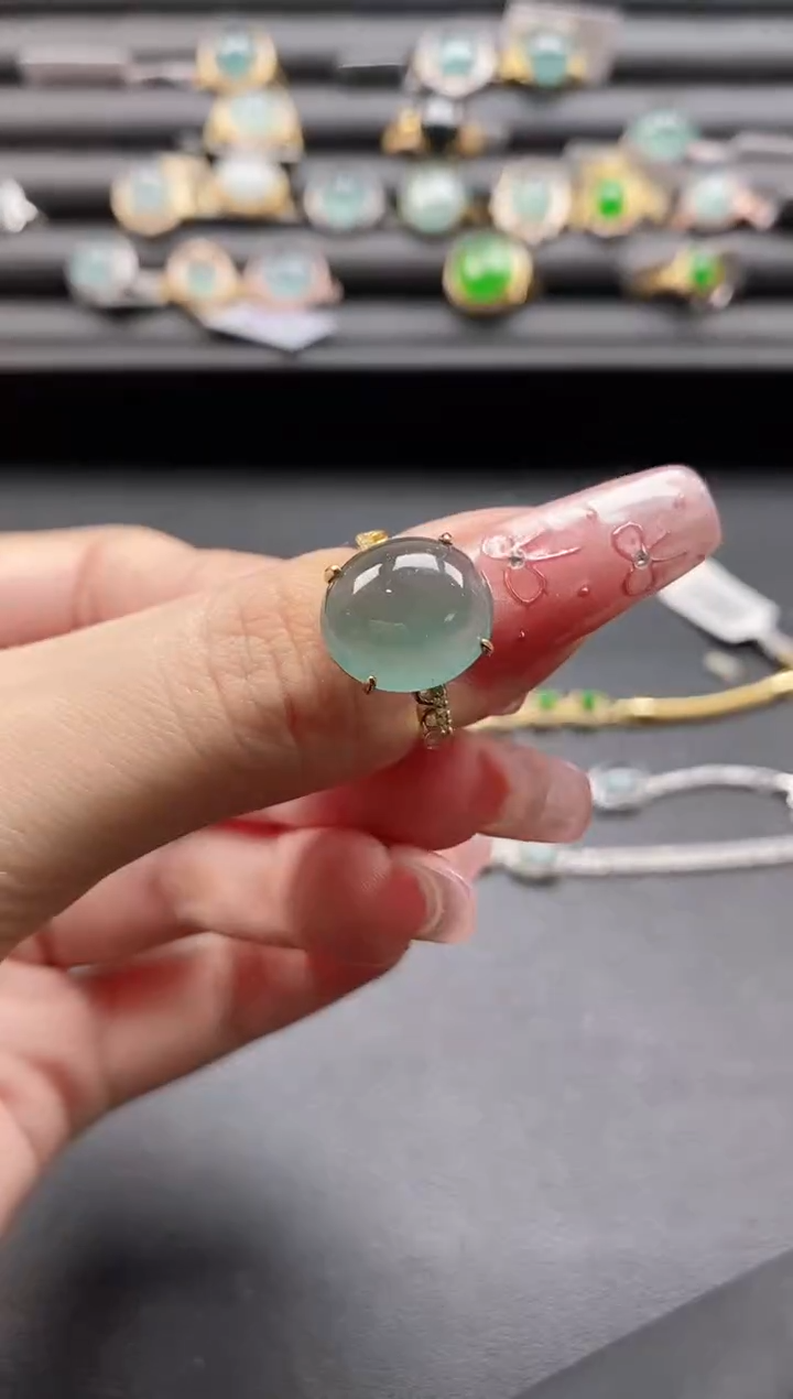 【闪购商品】翡翠戒指银S925镶嵌1111