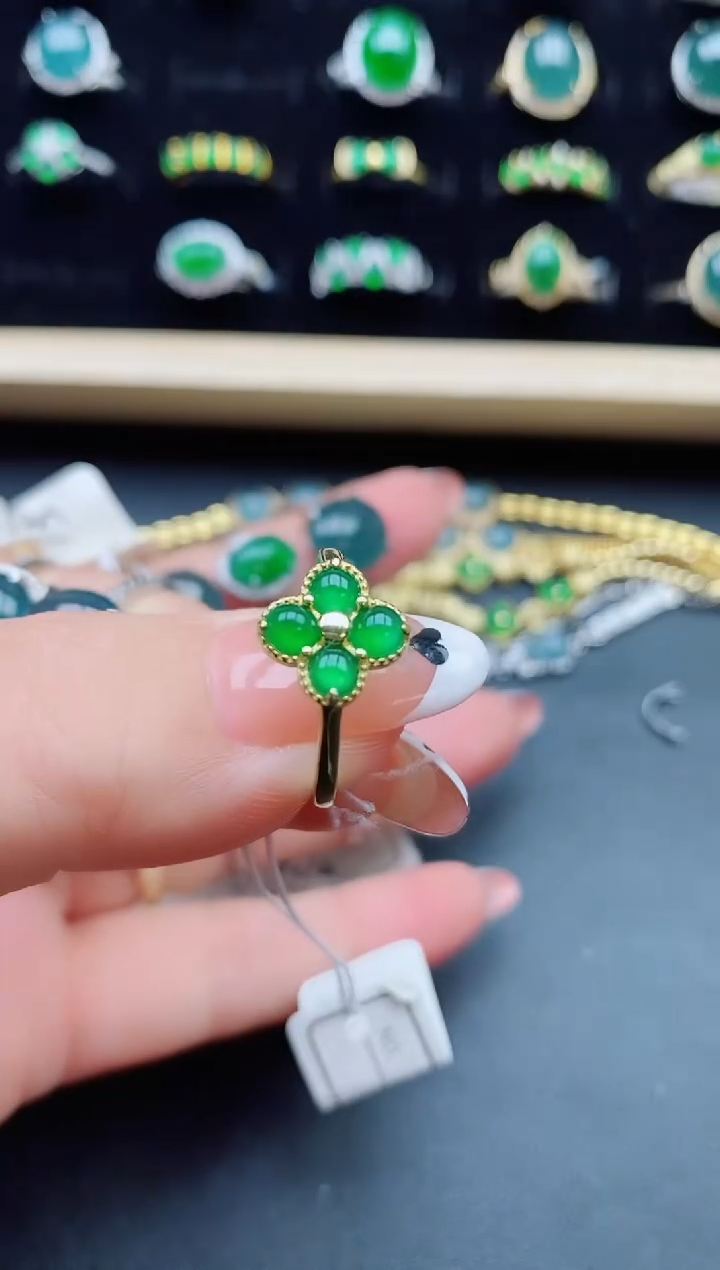 【闪购商品】翡翠银S925镶嵌戒指5085050
