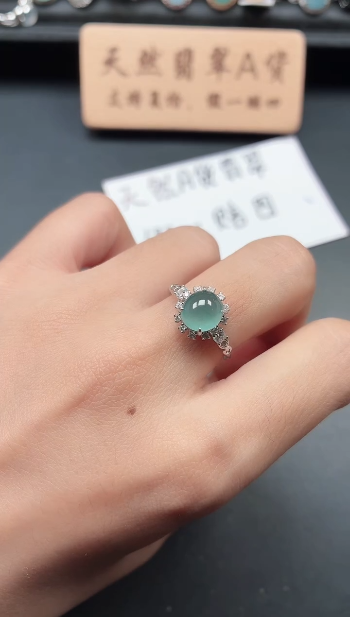 银S925镶嵌戒指翡翠11