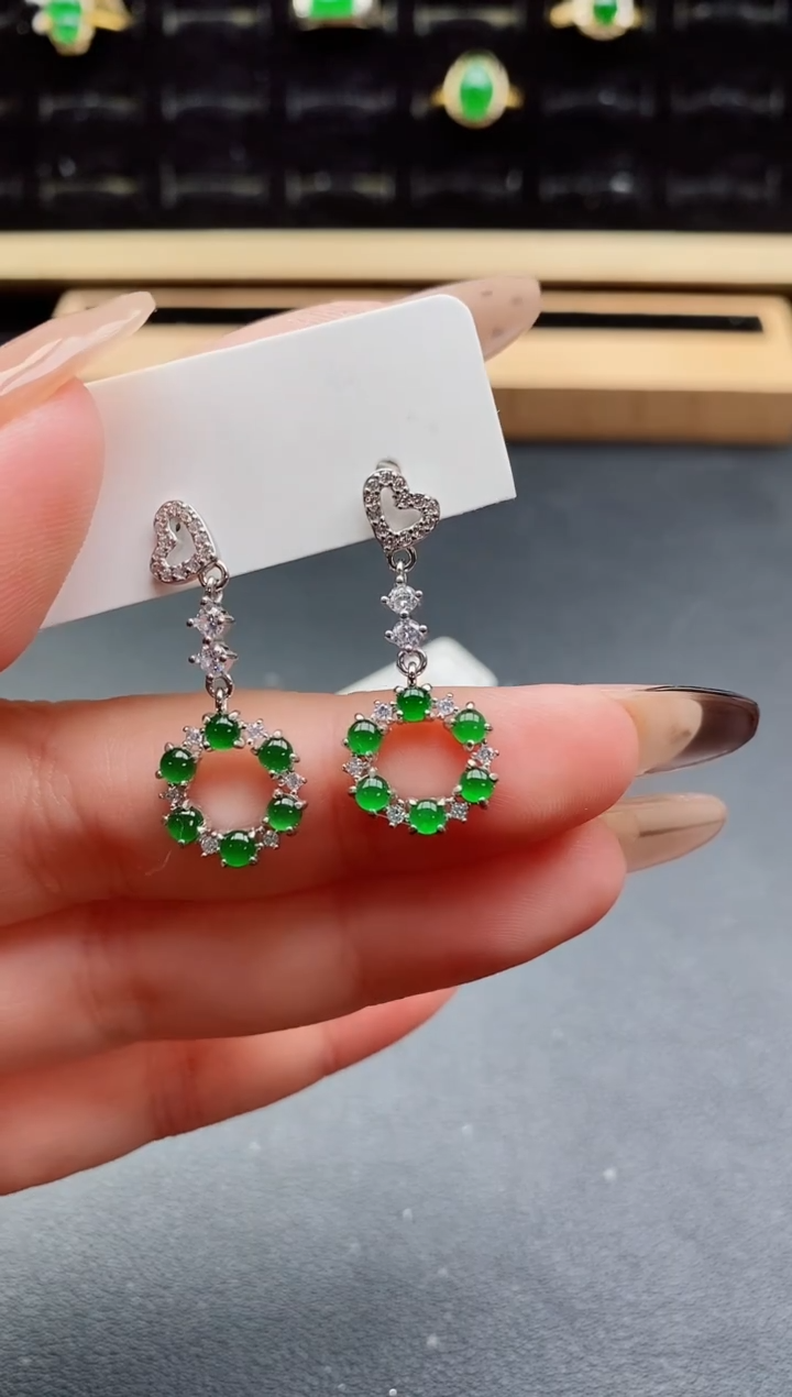 银S925镶嵌戒指翡翠1