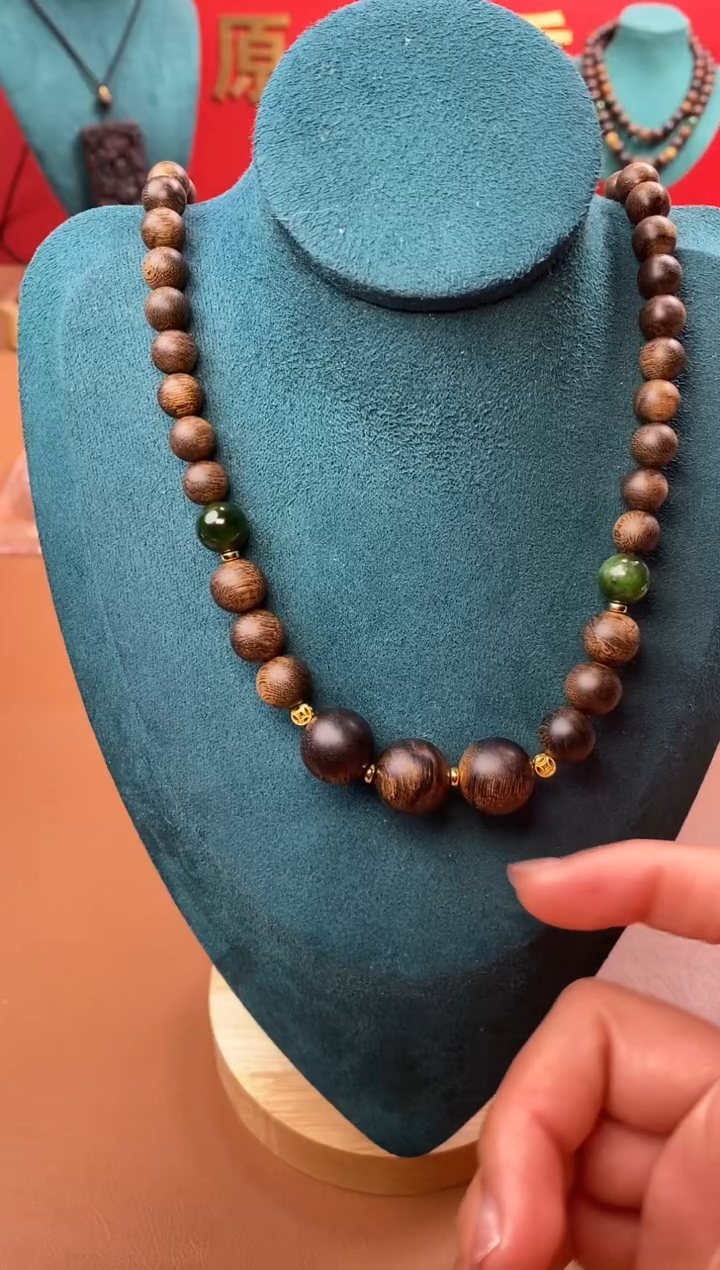 【闪购商品】沉香手串M沉水芽庄黄棋楠瘤疤+芽庄白棋楠设计