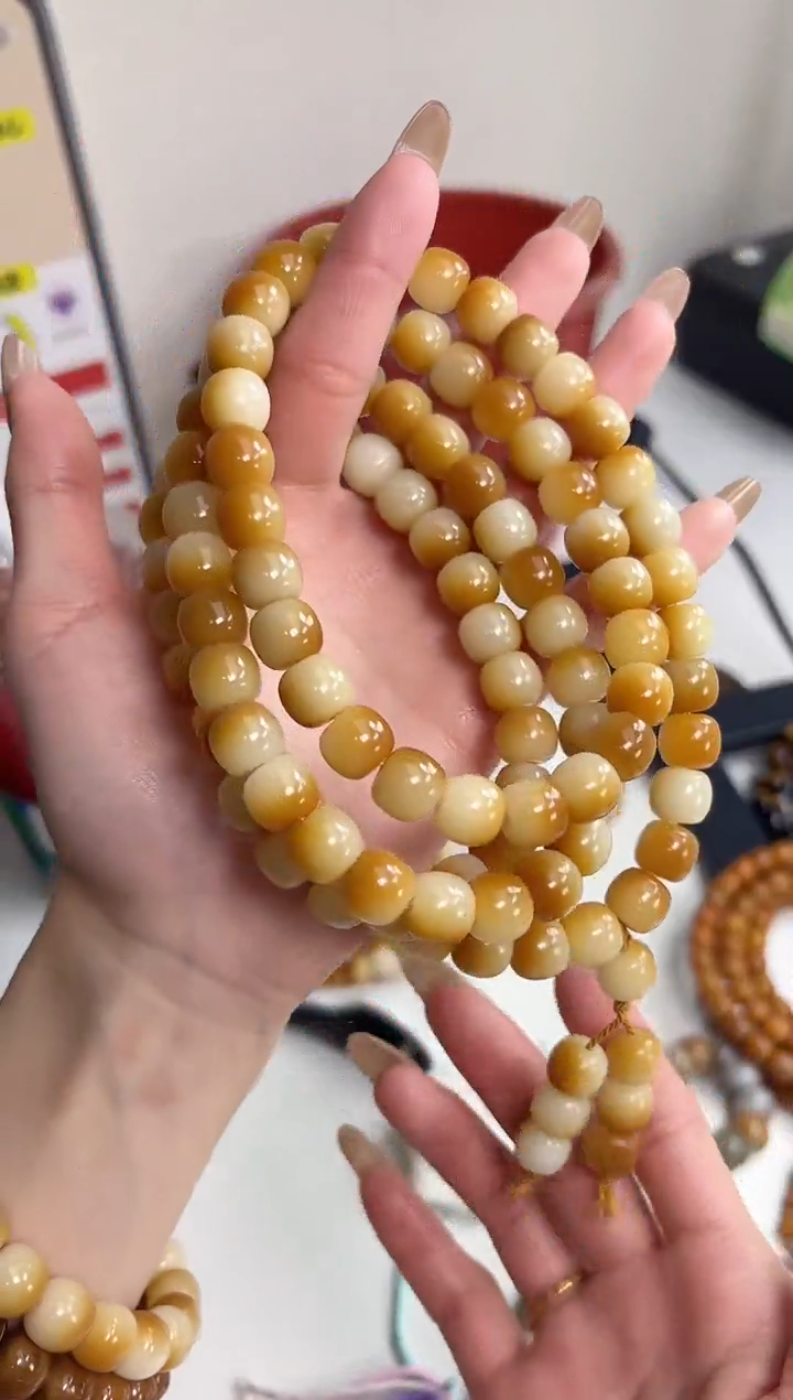 手串菩提根/象牙果烤蜜薯玉化桶珠10*11mm念珠
