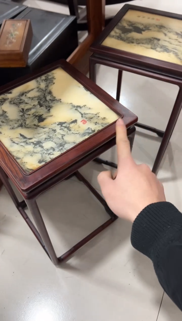 大红红酸枝云石花架