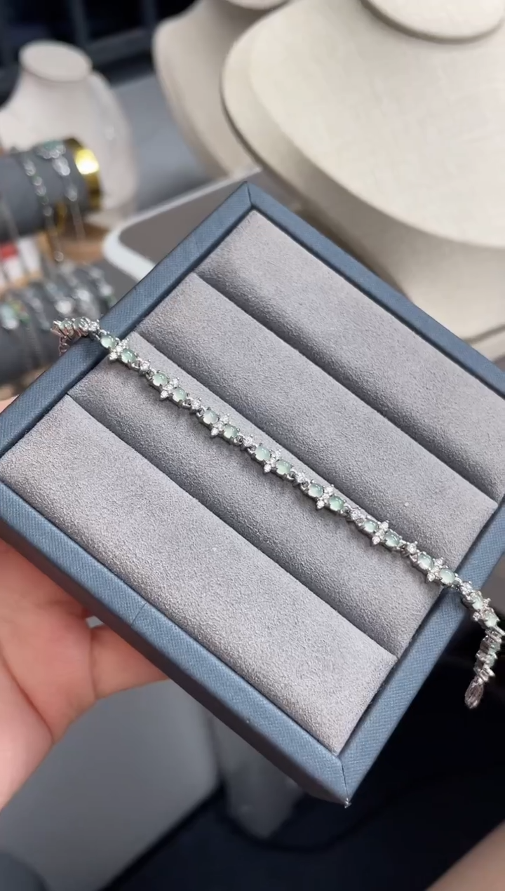 银S925镶嵌手链翡翠1111111111