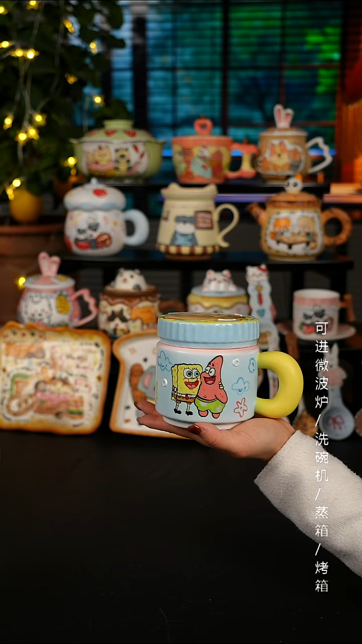 陶瓷无盖款景德镇高温釉下彩纯手绘创意瓷 