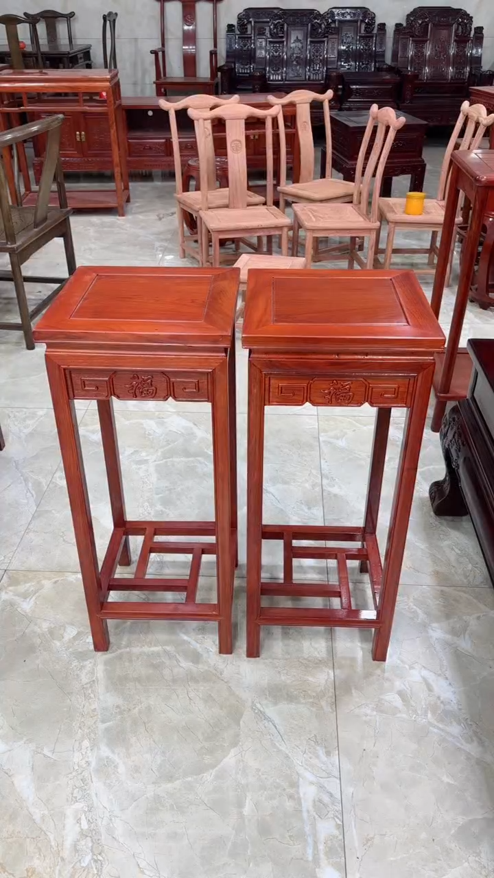 【闪购商品】花梨木类成套家具大果紫檀80花架一对