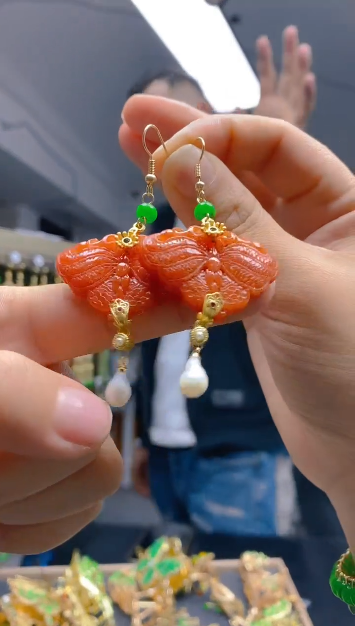 【闪购商品】翡翠耳饰合金098翡翠耳钩