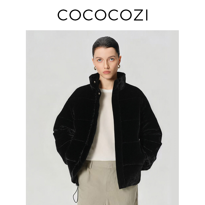 【小李飞叨专属】冬季上新时尚真丝丝绒百搭鹅绒服243CO087Y