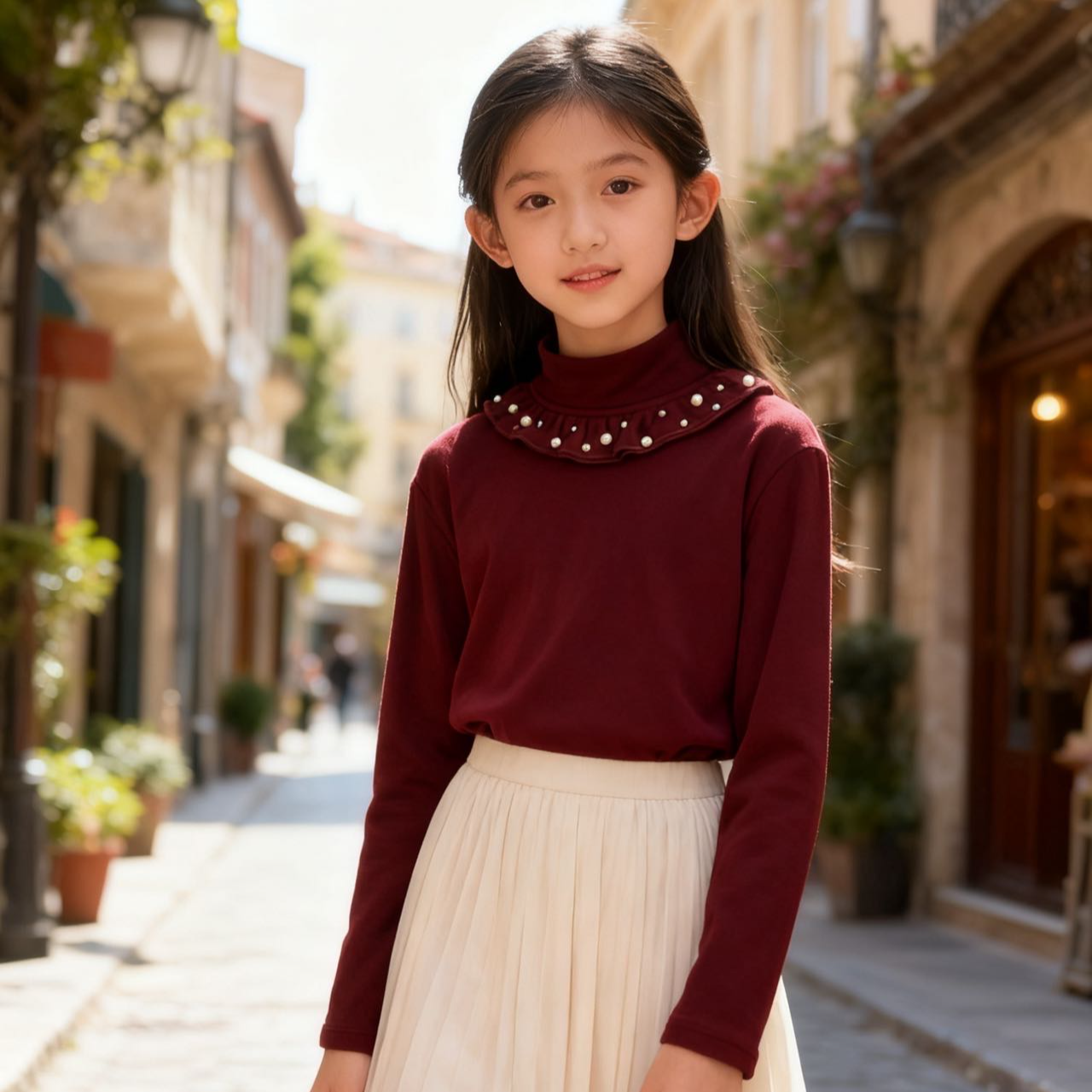 816高端专享儿童冬季蚕丝打底衫红色