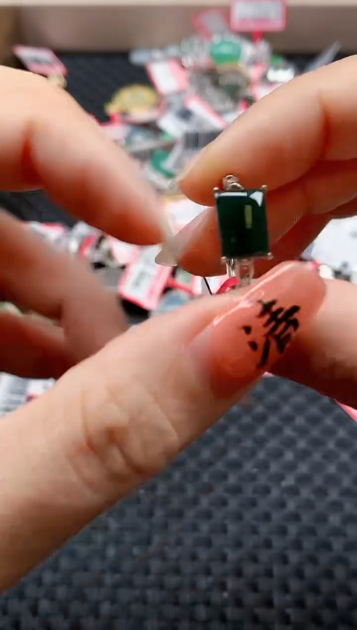 银S925镶嵌戒指翡翠天然A货缅甸翡翠