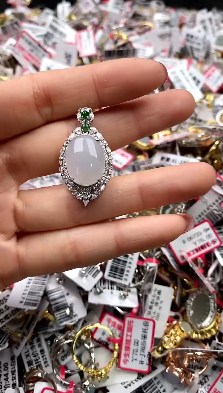 【闪购商品】翡翠戒指银S925镶嵌222222    4