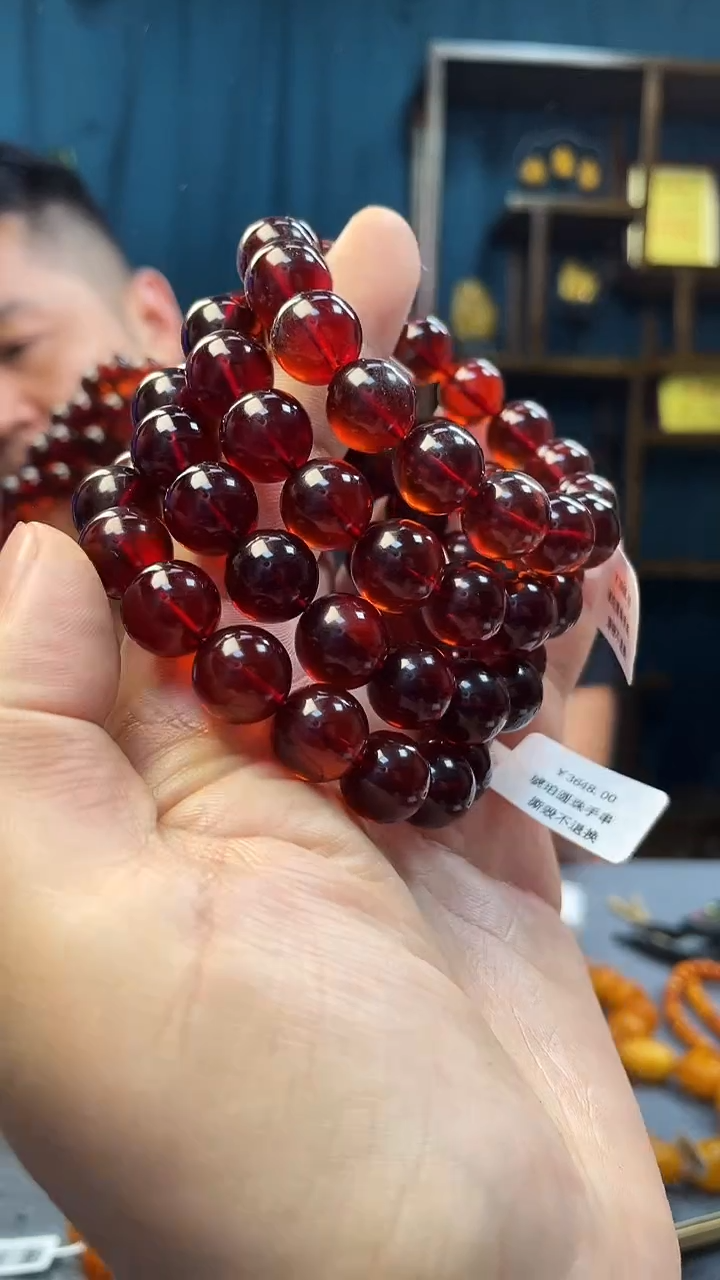 手串琥珀未镶嵌琥珀圆珠手串（多样性发其一）