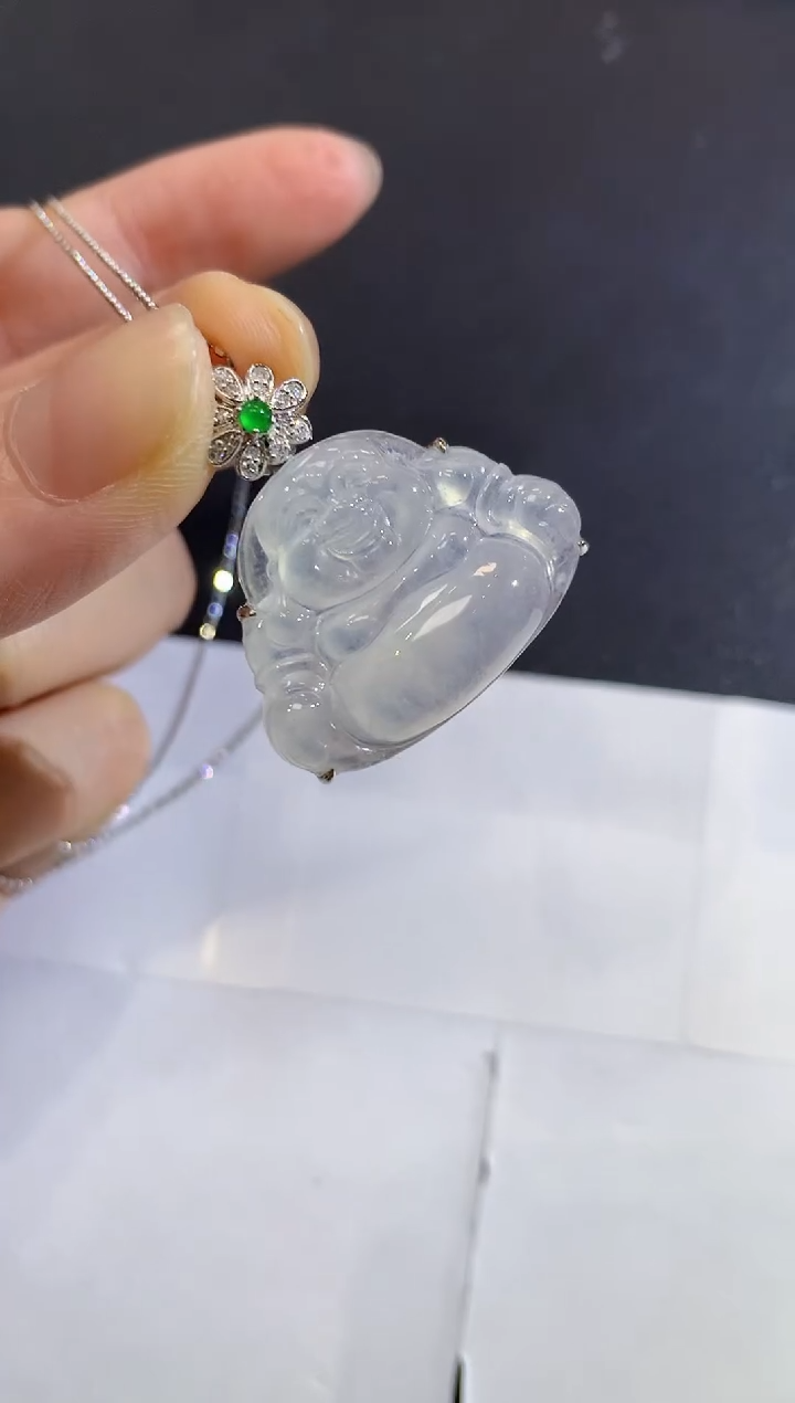 吊坠(不含链)18K金镶嵌翡翠A12 