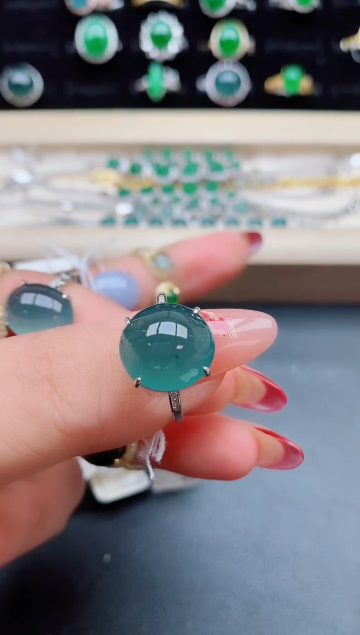 【闪购商品】翡翠戒指银S925镶嵌321321