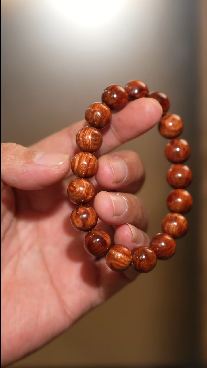 手串/手链黄花梨/降香黄檀海南黄花梨12mm圆珠单圈