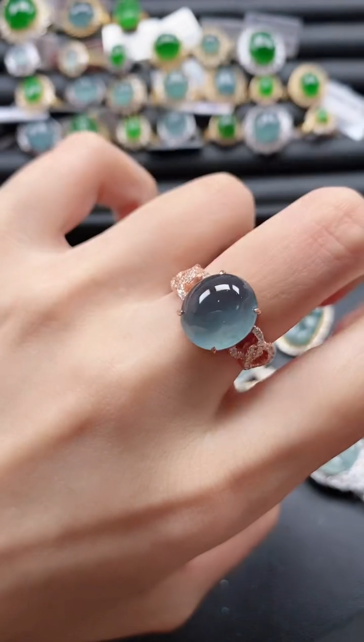 【闪购商品】翡翠戒指银S925镶嵌51151