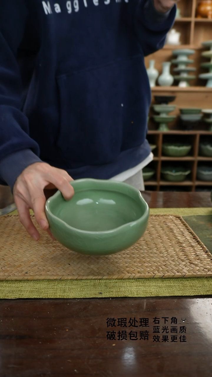 陶瓷五瓣花笔洗A-13次品保不漏水外观不完美