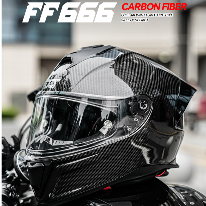 （大书）凯夫拉碳纤维全盔超轻防雾摩托车头盔男女四季通用机车装备