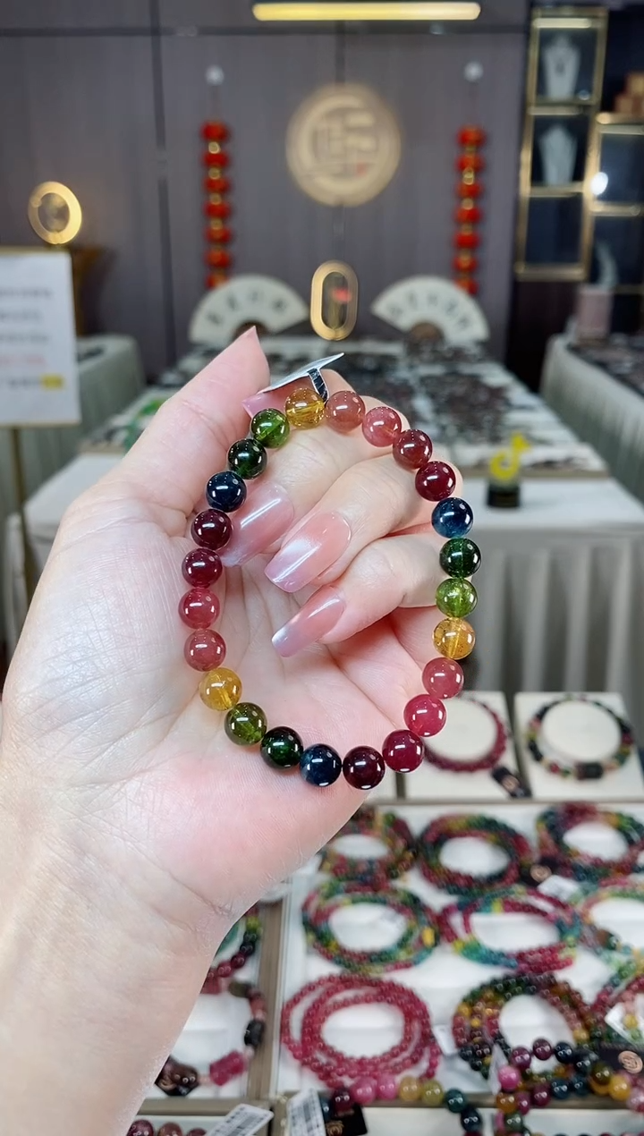 未镶嵌老矿碧玺单圈手串7mm+碧玺hon多样性发货一条