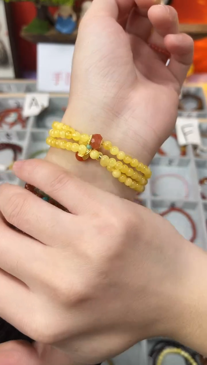 【闪购商品】蜜蜡手串未镶嵌蜜蜡三圈QF-C26（多样性发一）
