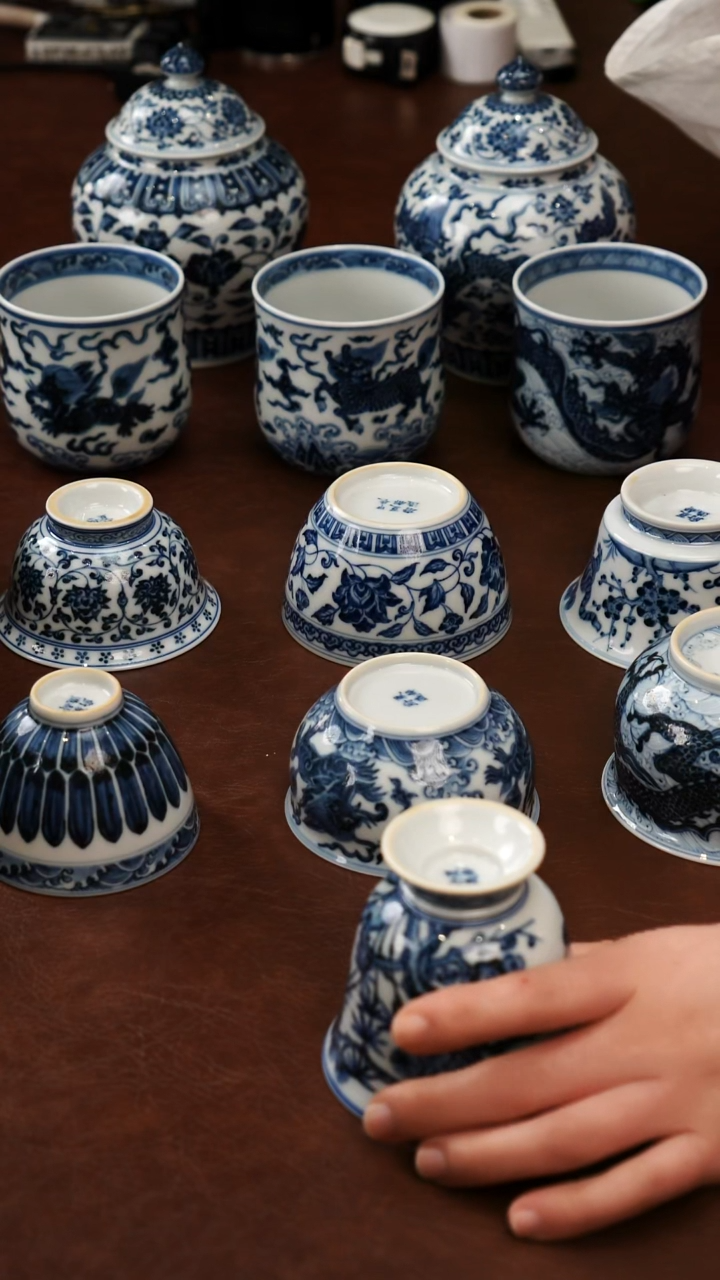 摆件陶?*?景德镇瓷器，青花瓷手绘茶具~