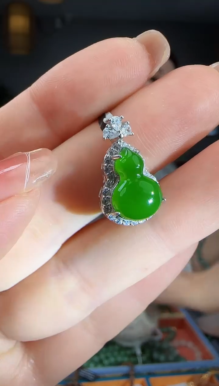 吊坠(不含链)银S925镶嵌和田玉1