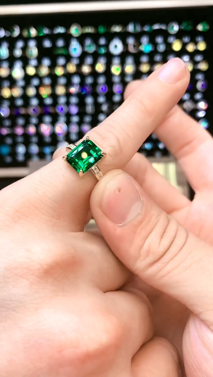 戒指透辉石银S925镶嵌......