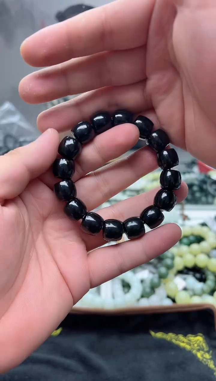 手串未镶嵌和田玉纯天然新疆塔县黑青14