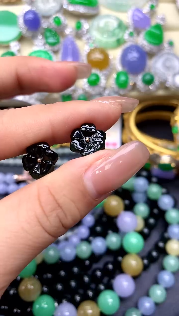 18K金镶嵌翡翠耳饰173-中国好珍宝