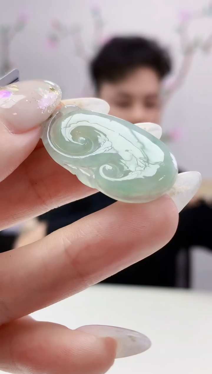 定制翡翠未镶嵌029ee-毛货如意22赠金扣